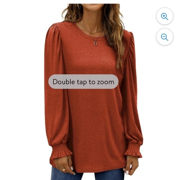 Blouses for Women Dressy Puff Sleeve Tunic Tops Casual Fall Shirts - Picture 2 of 12